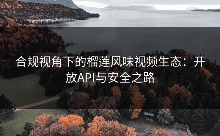 合规视角下的榴莲风味视频生态：开放API与安全之路